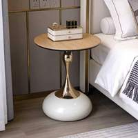 Table basse en bois de style italien, luxe léger, moderne, avec plateau en verre, best-seller, mobilier de salon en fer