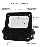Proyector LED para Exteriores Industrial con Lente PMMA IP66, Controlador MEANWELL, Lumileds 30W-600W, RA≥80, Certificación CE IES, RoHS