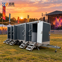 ZZKNOWN Remorque Sanitaire Portable de Luxe 6,6 m, 5 Cabines, Triple Essieu, Toilettes Mobiles avec Lavabos pour Mariages et Événements en Plein Air