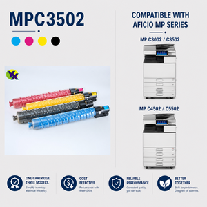 Set di Cartucce <span class=keywords><strong>Toner</strong></span> Compatibili Ricoh MPC3502, <span class=keywords><strong>Colori</strong></span> Ciano, Magenta, Giallo, Grado <span class=keywords><strong>A</strong></span>+, Garanzia 24 Mesi per Fotocopiatrici e Stampanti - Product Image 1