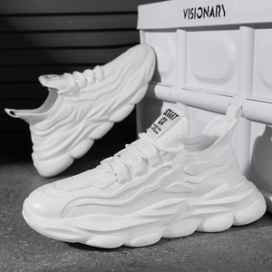 Nuovo arrivo scarpe da passeggio in stile scarpe da ginnastica in pizzo lavorato a maglia da uomo scarpe sportive casual personalizzate da corsa sneakers in maglia - Product Image 4