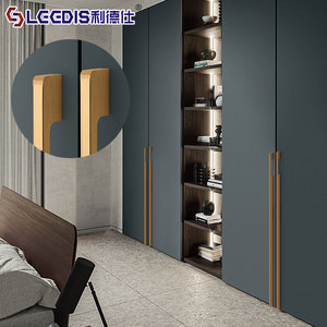 Lcedis Aluminum Alloy Cabinet Handle Black Brushed Minimalist Bar Shape For Furniture Drawer Door Hardware - Product Image 2