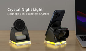 Produit tendance 3 en 1 chargeurs <span class=keywords><strong>sans</strong></span> <span class=keywords><strong>fil</strong></span> pour <span class=keywords><strong>iphone</strong></span> 15 veilleuse <span class=keywords><strong>chargeur</strong></span> d'alignement magnétique fort pour <span class=keywords><strong>Apple</strong></span> Watch Stand Hoder - Product Image 4