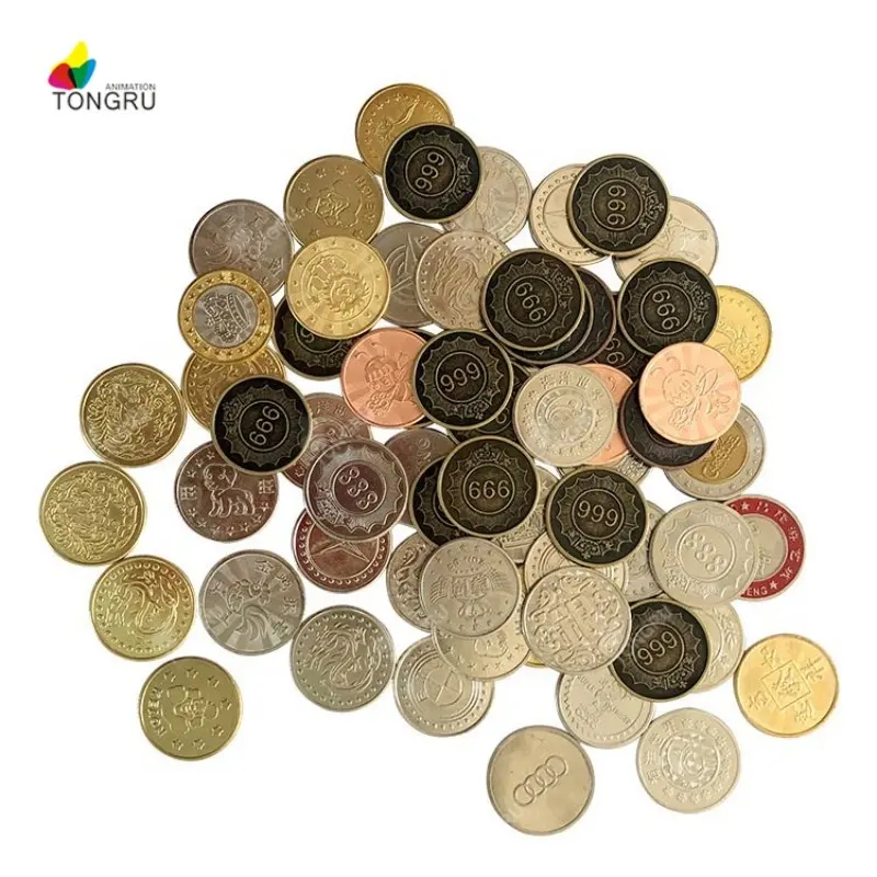 卸売カスタマイズランドリーアミューズメント爪ゲーム機金属コイン式自動販売機アーケードトークンコイン