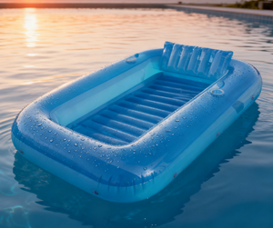 Cuscino Galleggiante Gonfiabile in PVC Resistente, <span class=keywords><strong>Letto</strong></span> d'<span class=keywords><strong>Acqua</strong></span> Singolo o Doppio Spesso con Portabicchieri per Relax in Piscina - Product Image 5