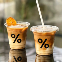 Gobelet en plastique transparent jetable personnalisé et écologique en PP/PET de 12, 16, 20, 24 oz avec couvercle