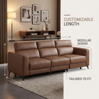 Sofa Kulit Asli Mewah XIYUA Tiga Dudukan Kaki Baja Tahan Karat Busa Desain Modern Apartemen Ruang Tamu Rumah Hotel Villa 10