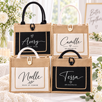 Sac fourre-tout personnalisé en toile de jute, sac cadeau personnalisé, fermeture à bouton, sac de shopping réutilisable, sac fourre-tout avec poche avant