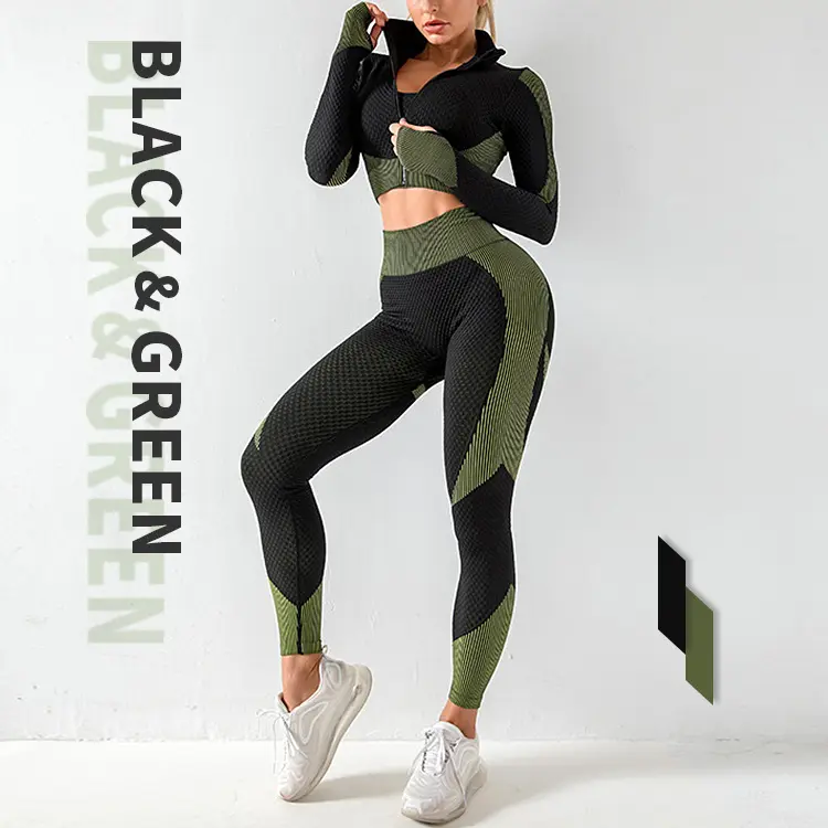 3 Stück Yoga Set für Frauen Sporta nzug Kurzarm Fitness Wear Workout Kleidung Nahtlose Leggings Sportswear Frauen Trainings anzug