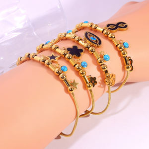 All'ingrosso tricolore Oro placcato Religiosa croce Mujer Virgen De Guadalupe Pulseras De Oro moda donna catena bracciali gioielli - Product Image 6