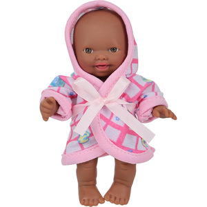 New 5.5-inch Cute Hoodie Convertible African Black Reborn <b>Doll</b> Children Pretend <b>Play</b> Toy Wholesale - Product Image 5
