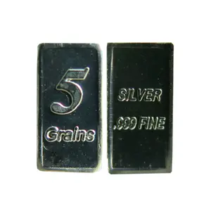 Venda 5 grãos de prata mini 999 barra de prata fina, moeda de prata sólida pura