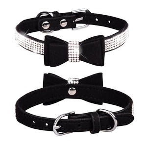 <span class=keywords><strong>2025</strong></span> recién llegados <span class=keywords><strong>Collar</strong></span> de perro de cuero Simple personalizado con Bowknot patrón sólido accesorios para mascotas al por mayor - Product Image 3