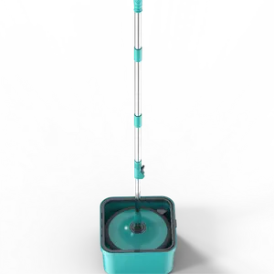 high quality hand free large blue plastic floor flat spinning mop and bucket set professional floor cleaning