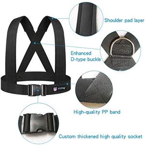 エクササイズ敏捷性スピードトレーニングショルダーストラップウエストハーネスフック弾性プルロープラテックスバンジーコードセットチューブ抵抗バンド - Product Image 2