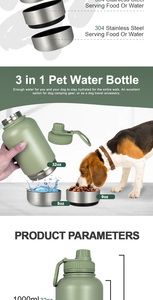 Borraccia Termica per Cani da 32 oz in Acciaio Inossidabile, Portatile da Viaggio all'Aperto, Ciotola e Mangiatoia per Animali Domestici 3 in 1 con Logo Personalizzato - Product Image 4