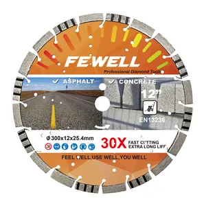 12 inch 300*25.4mm supplier laser welded circular diamond disc saw blade for wet cutting asphalt concrete