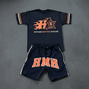 Conjunto de Dos Piezas de Ropa Urbana Casual de Verano para Hombre con Logotipo Personalizado, Camisetas y Pantalones Cortos Deportivos Estampados - Product Image 2