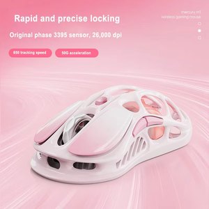 GravaStar <b>Wireless</b> <b>Mouse</b> Wired the Third Mock Examination Game <b>Mouse</b> Lightweight Hollow Long Endurance RGB Rose Powder - Product Image 3
