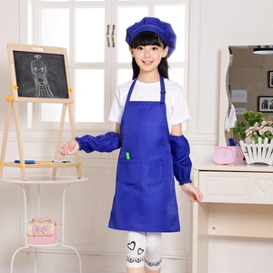 Ensemble tablier et <span class=keywords><strong>toque</strong></span> <span class=keywords><strong>de</strong></span> <span class=keywords><strong>chef</strong></span> pour enfants, couleur blanche, avec logo personnalisable, poche, pour la cuisine et la pâtisserie, pour garder les vêtements propres, avec manches - Product Image 6
