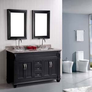 Mueble de Baño con Diseño Simple y Color Oscuro, con Encimera de Mármol - Product Image 1