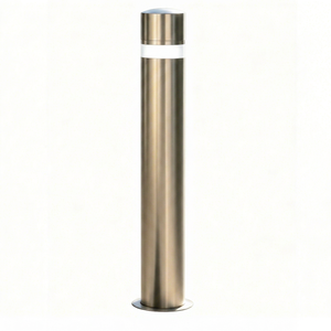 Borne de sécurité en acier inoxydable de 100 mm avec fente pour éclairage LED, barrière anti-collision fixe pour allées et espaces publics - Product Image 1