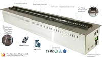 Cheminée électrique LED moderne écologique finition PVD noir décor de vapeur d'eau chauffage CE PVD approuvé utilisation intérieure salon