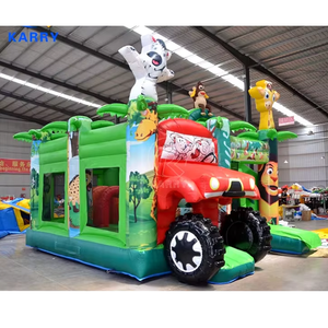 Château gonflable extérieur commercial pour la maison de rebond d'animal-thème d'enfants avec la glissière de videur pour sauter et l'amusement - Product Image 2