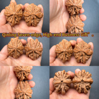 Cadeau d'affaires haut de gamme, noix de Qinling à sept facettes naturelle, massage des doigts, fidget en bois personnalisable