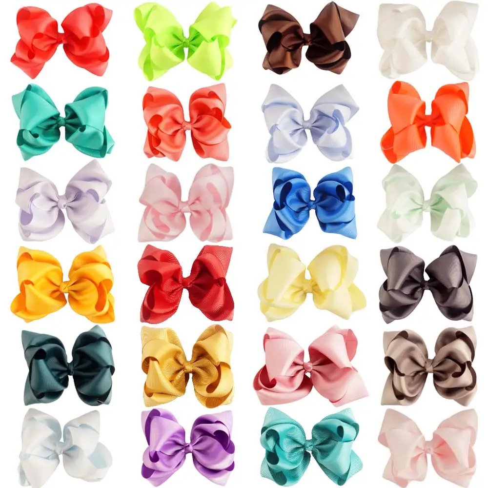 5 Inch Jojo Bow Double Stacked Grosgrain Ribbon Hair Bow with Clips