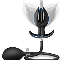 Plug anal gonflable en forme de bourgeon floral avec pompe séparée, Grand plug anal, Masseur de prostate, Dilatateur anal, Godemiché anal, Jouets sexuels pour hommes