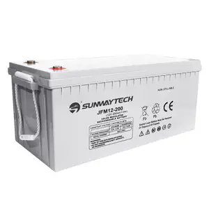 Sunway 12V 100Ah, 150Ah, 200Ah batterie de stockage rechargeable au gel à cycle profond pour panneau solaire, onduleur, outil électrique 6V Csb