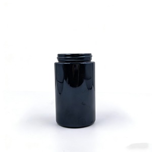 Wholesale Thick Wall Dark Violet Glass Jars Airtight Seal Storage Containers <b>Smell</b> <b>Proof</b> UV Black Glass Jar for 3.5 Edible Herb - Product Image 1
