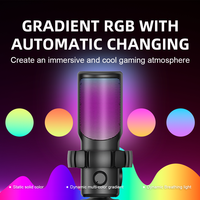 Microphone à condensateur USB Streaming Microphone professionnel pour podcast Microphone de studio Microphone de jeu RVB avec support de bras