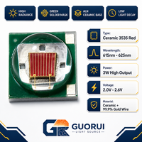 GUORUI3w LED 660nm con Chip Sanan Epileds 3535 3030 2835 SMD, Hoja de Datos del Chip LED 660nm, Luces LED de 3w de Alto Brillo