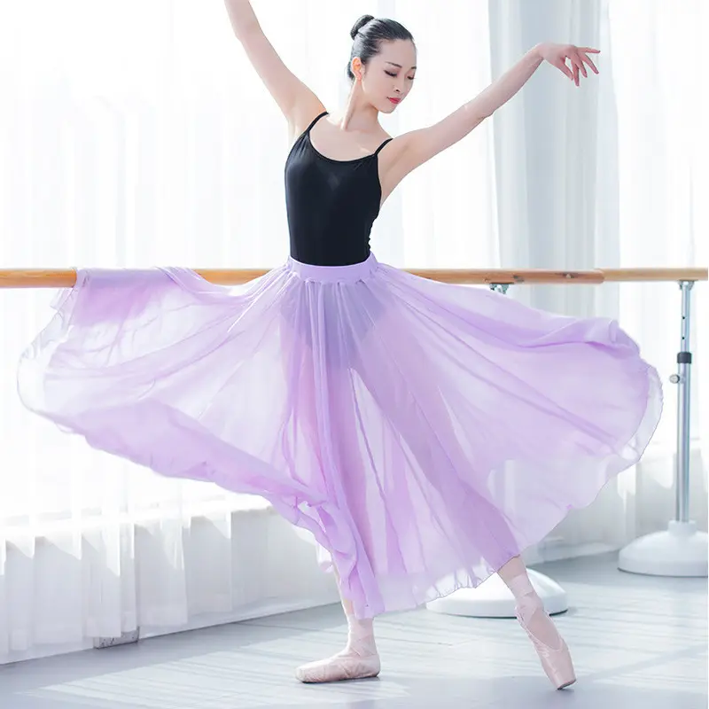 Longue jupe pour exercice de Ballet pour adultes, jupe de danse moderne, Costumes, tenue de pratique