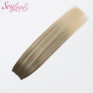 Cheveux vierges bruts ultra fins, plats et sans couture # 3 # Extensions de cheveux PU 24 Shadow Root 100g Genius Wefts 22 pouces - Product Image 1