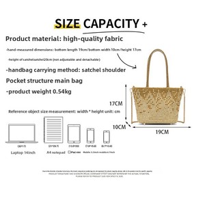 Sac à main de luxe pour femme, style seau, orné de diamants, dégradé de paillettes, idéal pour les soirées et les fêtes, vente en gros - Product Image 2