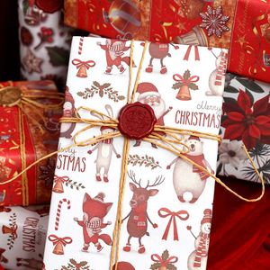 Rollo de papel de regalo Kraft de Navidad desechable al por mayor 80gsm tejido 43*300cm embalaje de regalo de lujo personalizado recubierto de silicona - Product Image 5