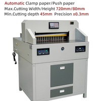 Guillotina Digital Automática con Motor PLC 7208HD, Cuchilla de Corte de Vinilo PVC de Precisión, Máquina Cortadora de Papel Tamaño A1 de 720 mm