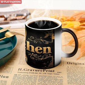 Heat Sensitive <b>Ceramic</b> Mug Frosted Black 11oz Sublimation Blank Coffee Tea <b>Cup</b> - Product Image 5