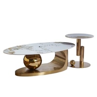 Table Basse Ronde Populaire pour Salon, Table Basse en Verre Moderne