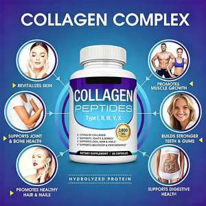 Cápsulas <span class=keywords><strong>de</strong></span> Colágeno Multi-Péptidos <span class=keywords><strong>de</strong></span> Marca Privada OEM Tipo I, II, III, V, X con Vitamina C y Ácido Hialurónico para la Luminosidad <span class=keywords><strong>de</strong></span> la Piel, 90 Cápsulas - Product Image 5