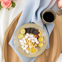 Assiette carrée en coque de riz écologique sans plastique avec filetage pour les fêtes