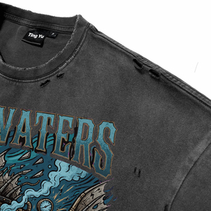 Camisetas de Hombre Oversize con Estampado de Pez Anglerfish, Estilo Steampunk, Lavado Ácido, de Alta Calidad, Casuales, Transpirables, de Algodón Suave - Product Image 3