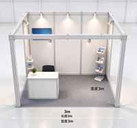 Stand d'exposition modulaire standard en profilé aluminium 10x10 pieds, système de coque facile à installer pour les exposants de salons professionnels européens