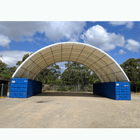 Carpa de Almacenamiento Metálica CS4080 de Acero 12x24m, Contenedor de Doble Armazón con Cubierta de PVC de 40 pies, Domo de Protección