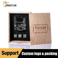 Ensemble de 3 pierres à whisky en granit, coffret cadeau, verres à whisky en cristal personnalisables avec logo, pour cocktails, cognac, liqueurs, vodka