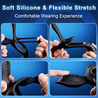 3-in-1 Vibrierender Penisring 10 Modi Dreifach-Motor Perineum-Vibrator G-Punkt Klitoris-Stimulator Erwachsenen-Paar-Sexspielzeug