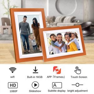 Bán buôn IPS màn hình cảm ứng wifi thông minh hình ảnh kỹ thuật số khung <span class=keywords><strong>10</strong></span>.1 inch với bìa gỗ 16GB lưu trữ chia sẻ hình ảnh thông qua ứng dụng miễn phí - Product Image 2